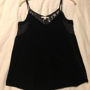ROI Velvet Lace Camisole Tank Top Small Black